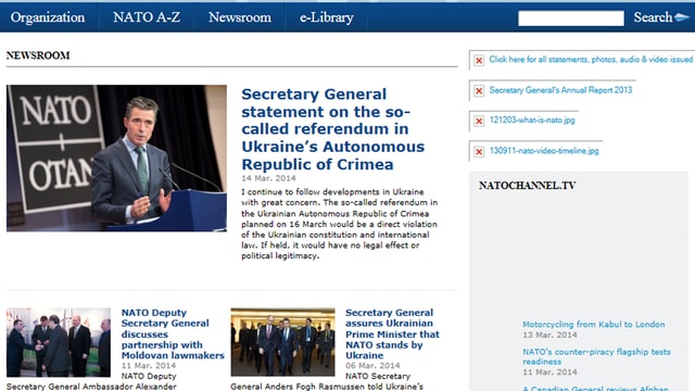 Printscreen Nato-Webseite Printscreen Nato-Webseite