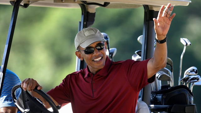 US-Präsident Barack Obama am Golfen US-Präsident Barack Obama am Golfen