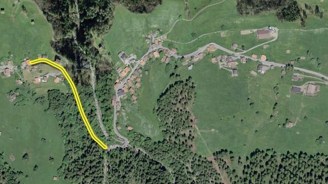 Plan cun correcziun d'ina via. Plan cun correcziun d'ina via.