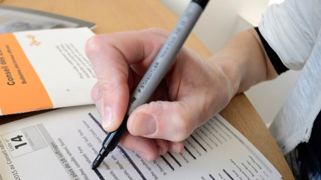 Person füllt Liste aus Person füllt Liste aus
