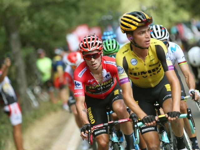 Primoz Roglic kann auch in Spanien auf seinen bergfesten Helfer Sepp Kuss zählen. Primoz Roglic kann auch in Spanien auf seinen bergfesten Helfer Sepp Kuss zählen.