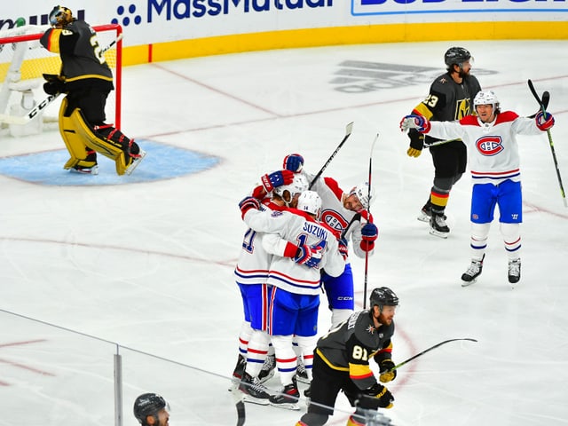 Die Montreal Canadiens jubeln. Die Montreal Canadiens jubeln.