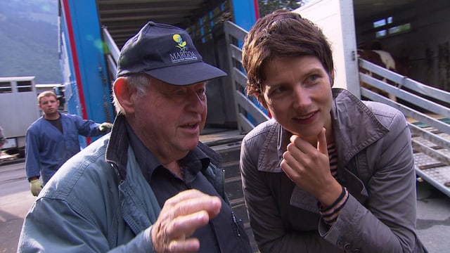 Kathrin Winzenried mit dem Viehhändler Jules Bloch Kathrin Winzenried mit dem Viehhändler Jules Bloch