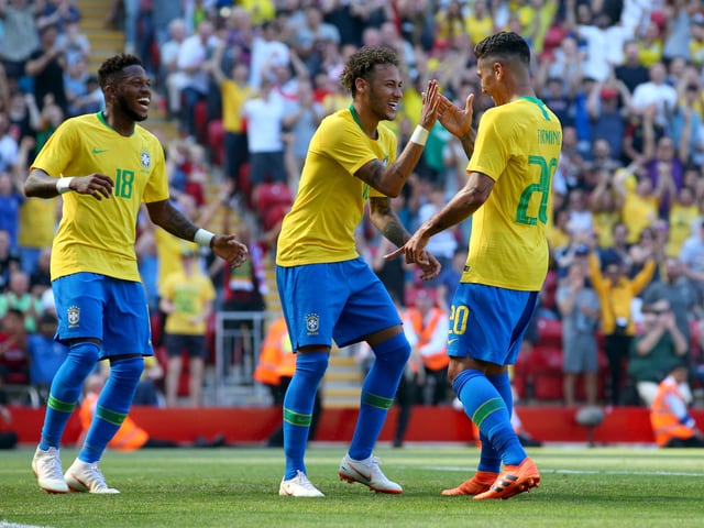 Brasilianer jubeln Brasilianer jubeln