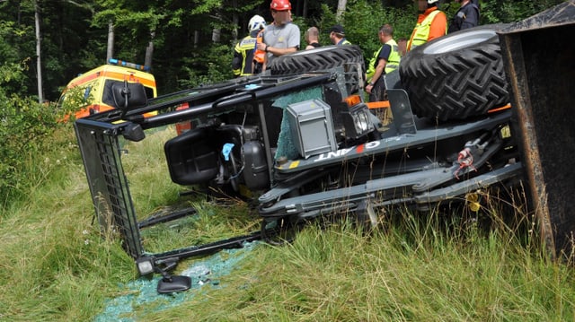 Bagger umgekippt Bagger umgekippt