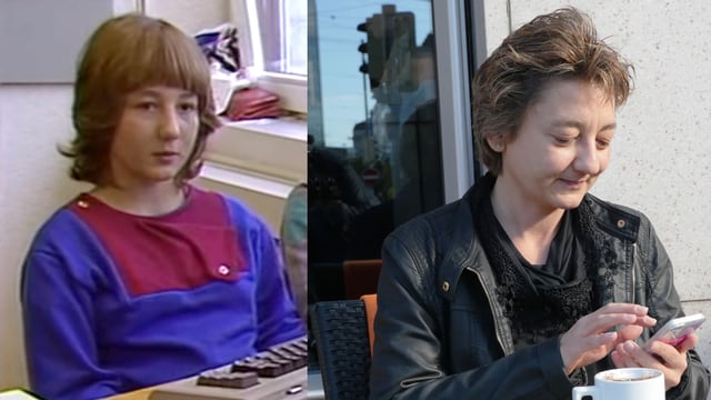 Susanne Würsch 1983 im Schweiz aktuell-Beitrag - und heute. Mit Smartphone. Susanne Würsch 1983 im Schweiz aktuell-Beitrag - und heute. Mit Smartphone.