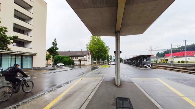 Blick auf den Bahnhofplatz in Sursee. Blick auf den Bahnhofplatz in Sursee.