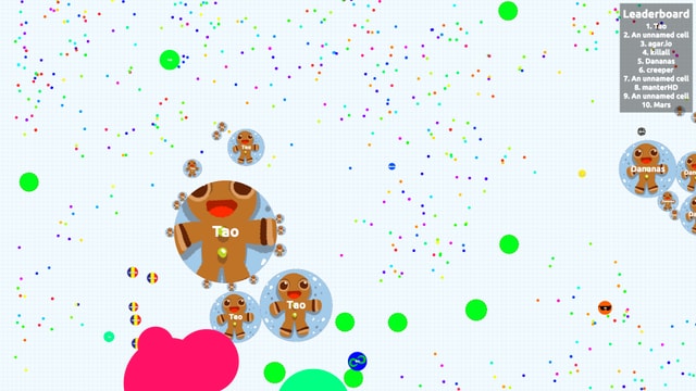 Viele Punkte, die Zellen darstellen, darunter der Gingerbread Man. Viele Punkte, die Zellen darstellen, darunter der Gingerbread Man.
