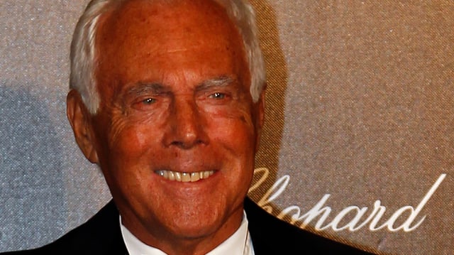 Giorgio Armani lächelnd Giorgio Armani lächelnd