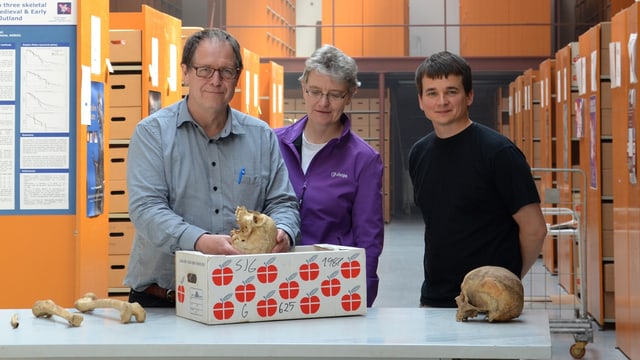 Prof. Jesper Boldsen, Prof. Almut Nebel und Dr. Ben Krause-Kyora Prof. Jesper Boldsen, Prof. Almut Nebel und Dr. Ben Krause-Kyora