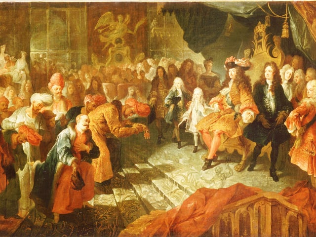 Ludwig XIV. empfängt den persischen Botschafter, Nicolas de Largillière (1656–1746) zugeschrieben, Paris, 1715