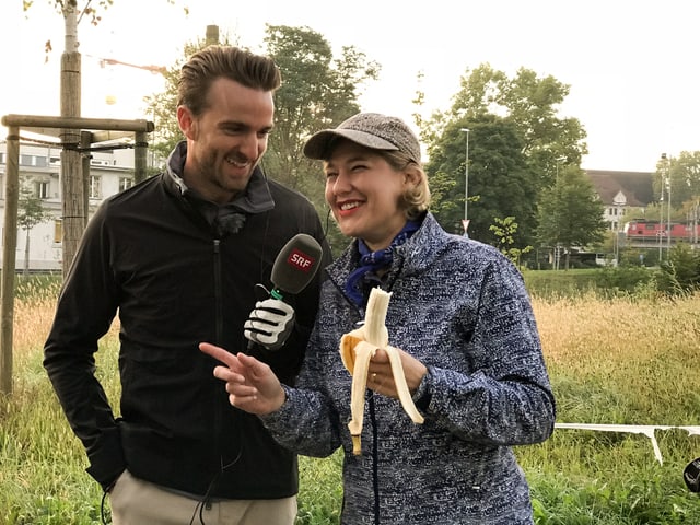 Julian Thorner und Anic Lautenschlager lachen