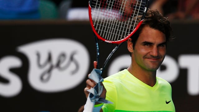 Roger Federer mit Tennisschläger