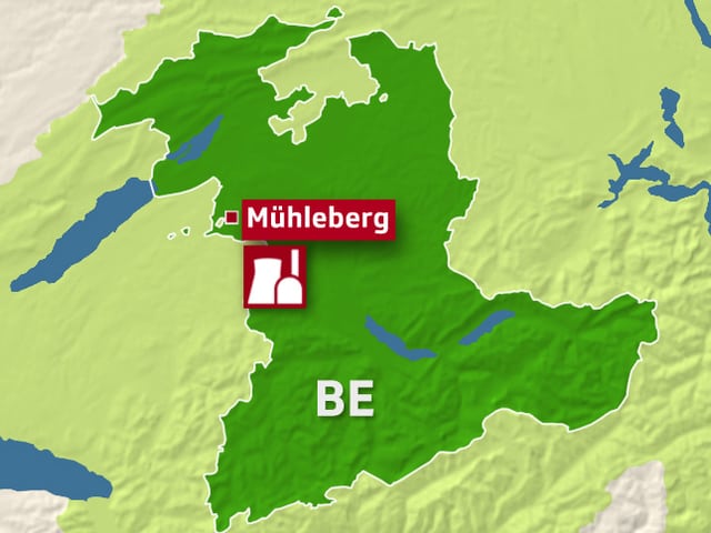 Karte mit AKW Mühleberg Karte mit AKW Mühleberg