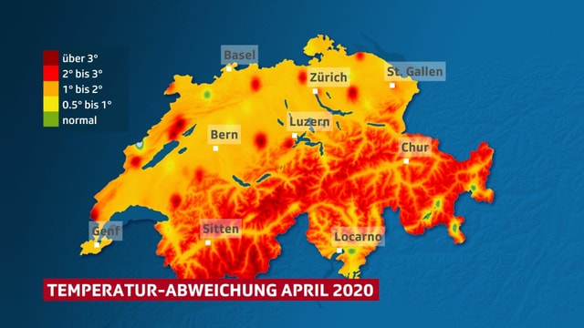 Karte mit den Abweichungen von der Norm. Karte mit den Abweichungen von der Norm.