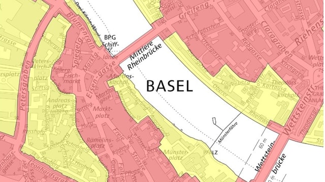 Karte der Basler Innenstadt Karte der Basler Innenstadt