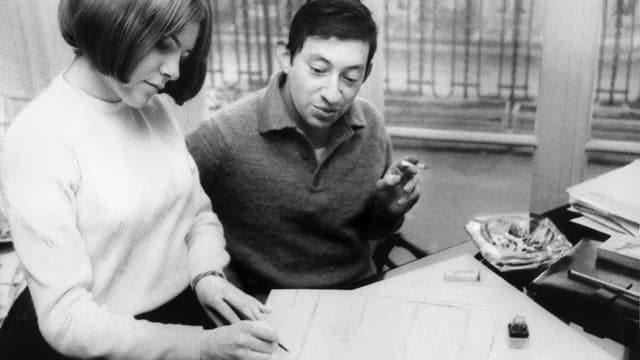Serge Gainsbourg mit France Gall. Serge Gainsbourg mit France Gall.