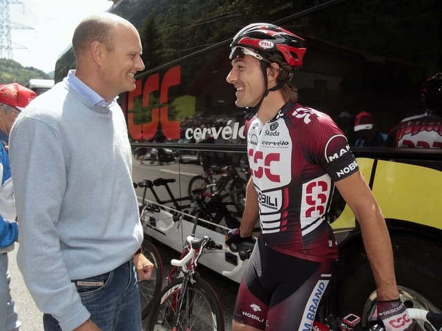 Ab 2001 baute Riis das CSC-Team auf, dem ab 2006 auch Fabian Cancellara angehörte. Ab 2001 baute Riis das CSC-Team auf, dem ab 2006 auch Fabian Cancellara angehörte.