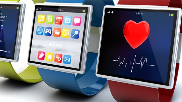 Smartwatches mit verschiedenen Apps af dem Display Smartwatches mit verschiedenen Apps af dem Display