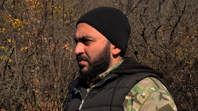 Ararat Schabasajan, armenischer Kameramann und Evakuationshelfer aus der Stadt Stepanakert. Ararat Schabasajan, armenischer Kameramann und Evakuationshelfer aus der Stadt Stepanakert.