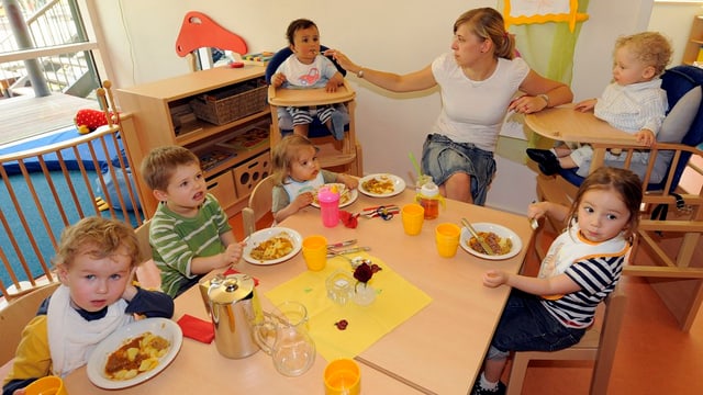 Mittagstisch in Kinderkrippe Mittagstisch in Kinderkrippe