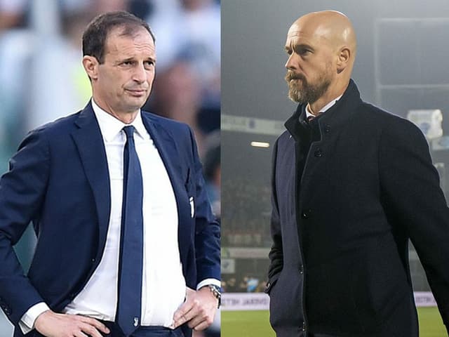 Massimiliano Allegri und Erik ten Hag. Massimiliano Allegri und Erik ten Hag.