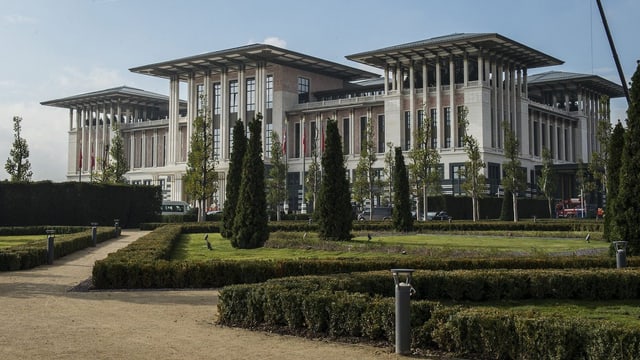 Der Präsidentenpalast in der Hauptstadt Ankara von aussen. Der Präsidentenpalast in der Hauptstadt Ankara von aussen.