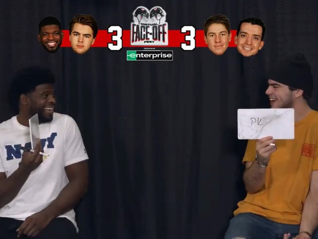 P.K. Subban und Nico Hischier im Spiel P.K. Subban und Nico Hischier im Spiel