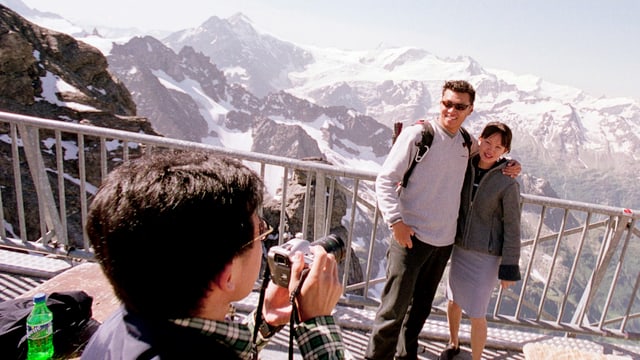 Asiatische Feriengäste auf dem Titlis. Asiatische Feriengäste auf dem Titlis.