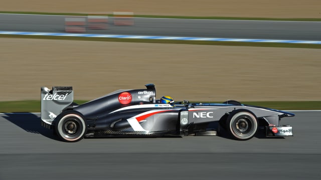 Esteban Gutierrez' drehte die ersten Runden im Sauber. Esteban Gutierrez' drehte die ersten Runden im Sauber.