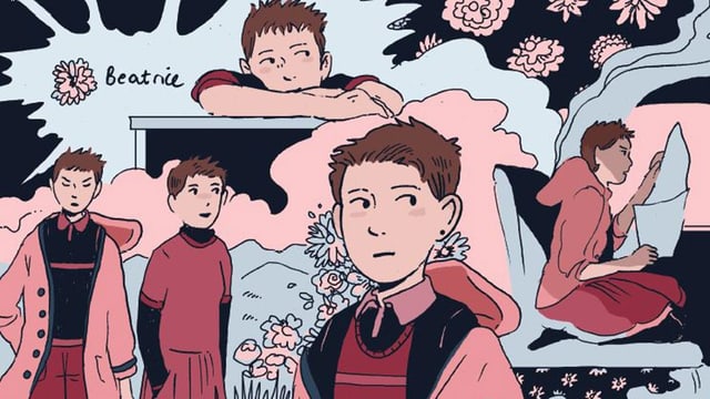 Comic: Eine junge Frau bei mehreren Tätigkeiten. Comic: Eine junge Frau bei mehreren Tätigkeiten.