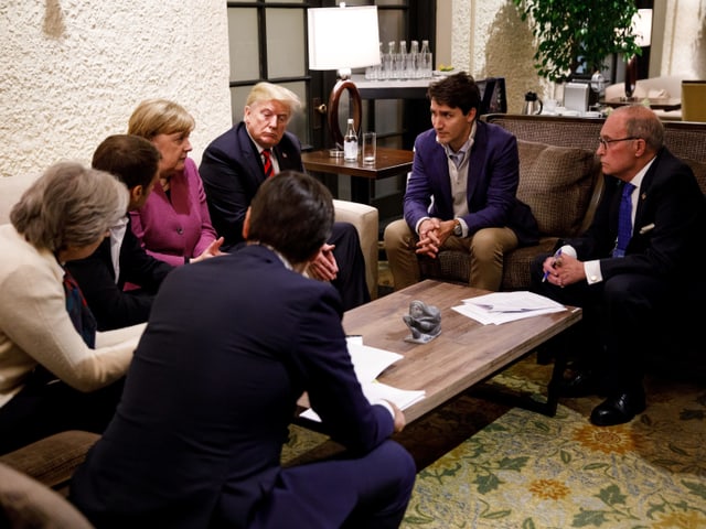 Trump am G7-Gipfel mit weiteren Staatschefs Trump am G7-Gipfel mit weiteren Staatschefs