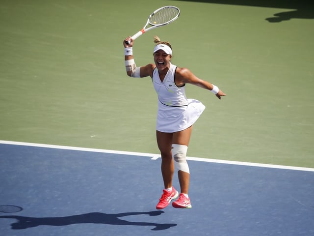 Kriste Ahn nach ihrem Einzug in den Achtelfinal bei den US Open. Kriste Ahn nach ihrem Einzug in den Achtelfinal bei den US Open.