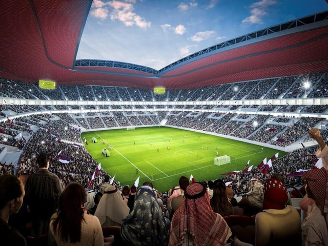 Das Al-Bayt-Stadion. Das Al-Bayt-Stadion.