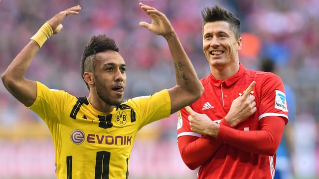 Pierre-Emerick Aubameyang und Robert Lewandowski. Pierre-Emerick Aubameyang und Robert Lewandowski.