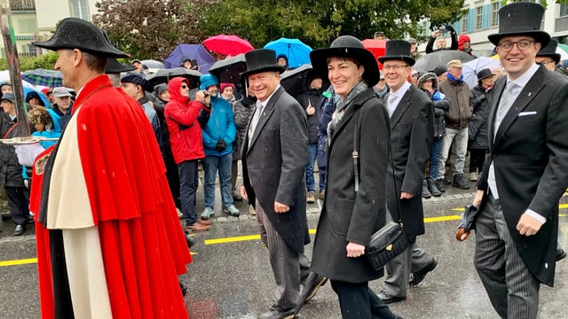 2019 von rechts die Regierungsräte Benjamin Mühlemann, Rolf Widmer (2021 zurückgetreten), Marianne Lienhard und der damalige Landammann Dr. Andrea Bettiga. 2019 von rechts die Regierungsräte Benjamin Mühlemann, Rolf Widmer (2021 zurückgetreten), Marianne Lienhard und der damalige Landammann Dr. Andrea Bettiga.