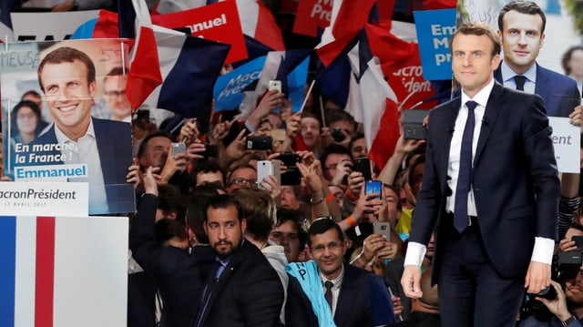 Emmanuel Macron an einer Wahlkampfveranstaltung. Emmanuel Macron an einer Wahlkampfveranstaltung.
