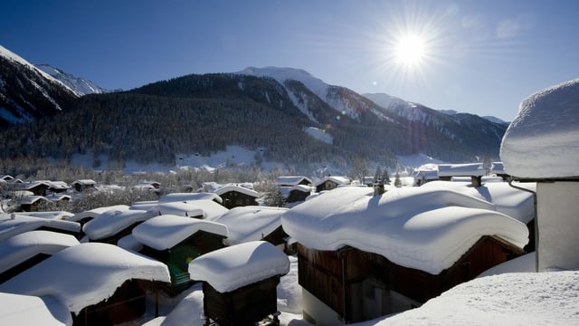 Dorf mit Schnee Dorf mit Schnee