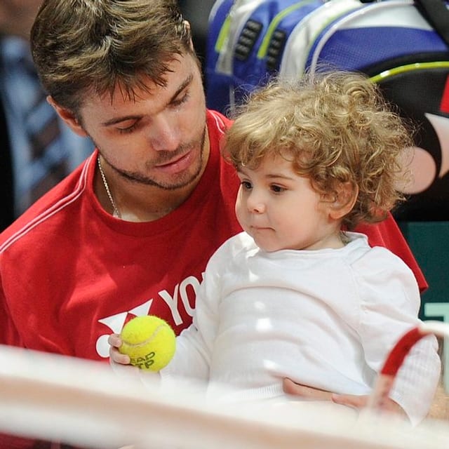 Stanislas Wawrinka mit seiner Tochter Alexia Stanislas Wawrinka mit seiner Tochter Alexia