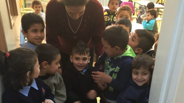 Syrische Flüchtlingskinder in einer libanesischen Schule. Syrische Flüchtlingskinder in einer libanesischen Schule.