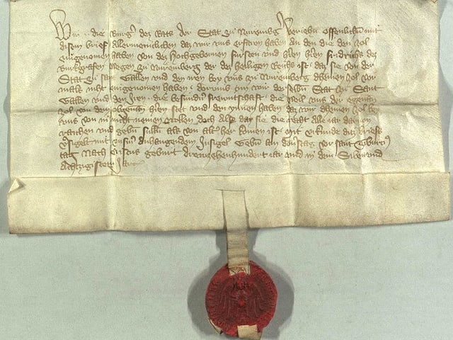 Urkunde aus dem Jahr 1387 Urkunde aus dem Jahr 1387
