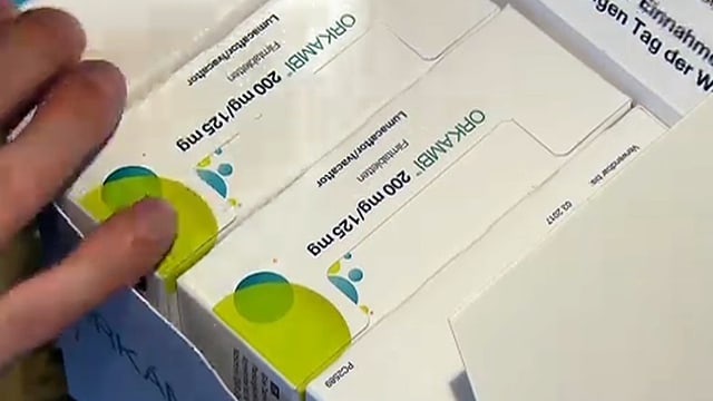 Eine Schachtel mit dem Medikament Orkambi. Eine Schachtel mit dem Medikament Orkambi.