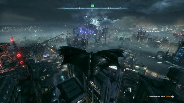 Batman fliegt über Gotham. Batman fliegt über Gotham.