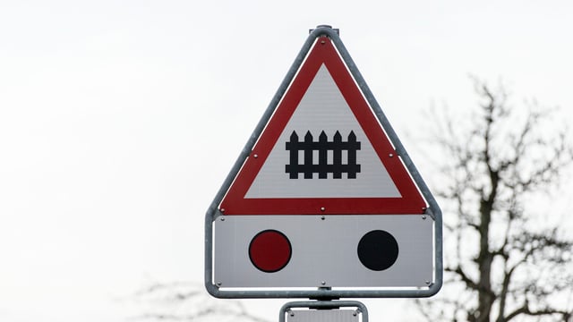 Signal eines Bahnübergangs. Signal eines Bahnübergangs.