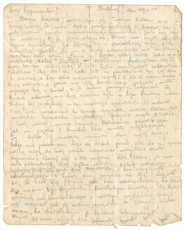 Ein alter Liebesbrief auf polnisch geschrieben. Ein alter Liebesbrief auf polnisch geschrieben.