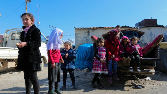Kinder im Flüchtlingslager. Kinder im Flüchtlingslager.