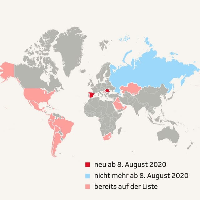 Karte mit den Risikoländern Karte mit den Risikoländern