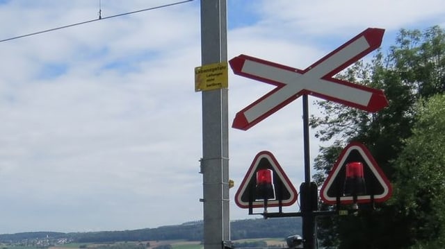 Drehlichter an Bahnübergang. Drehlichter an Bahnübergang.