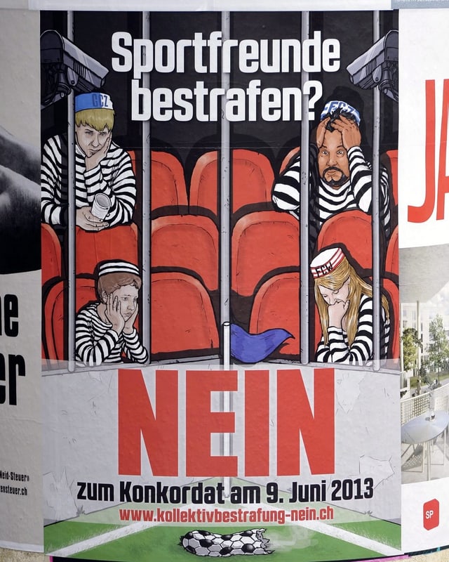 Plakat des Anti-Hooligan-Konkordats. Plakat des Anti-Hooligan-Konkordats.