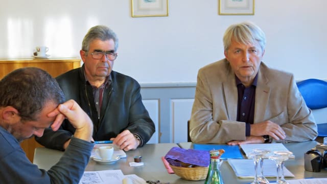 Trambefürworter Theo Weber (links) und Christian Zahler kämpfen weiter (19.11.2014)